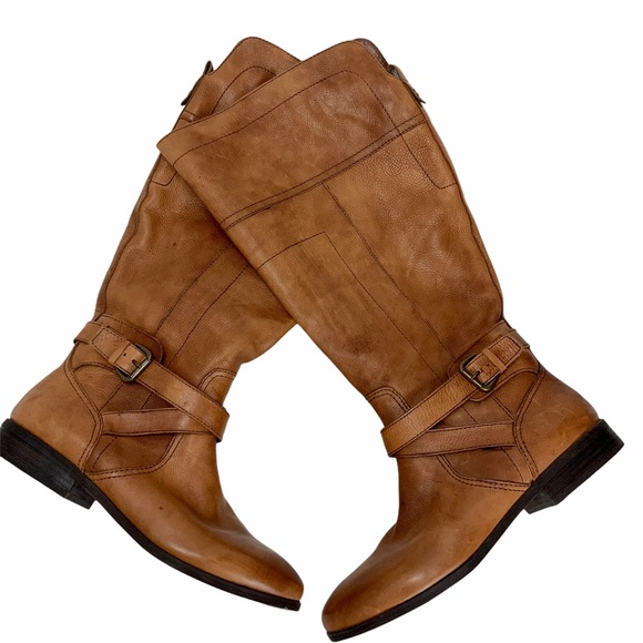 Marc Fisher Shoes - MARC FISHER Brown Leather Riding Boots. SZ 10